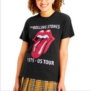 Rolling Stones 1975 US Tour Black Graphic Tee | Size Large